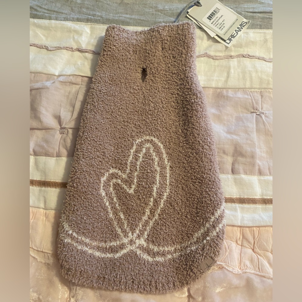 Barefoot Dreams Tan Dog Sweater with Heart Design